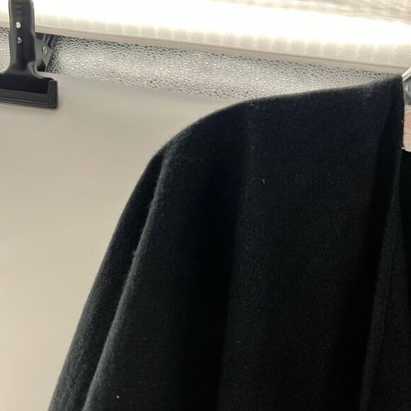 Belle by Kim Gravel Womens Open Front Poncho Cardigan Black/Gray One Size Fringe - Picture 4 of 9